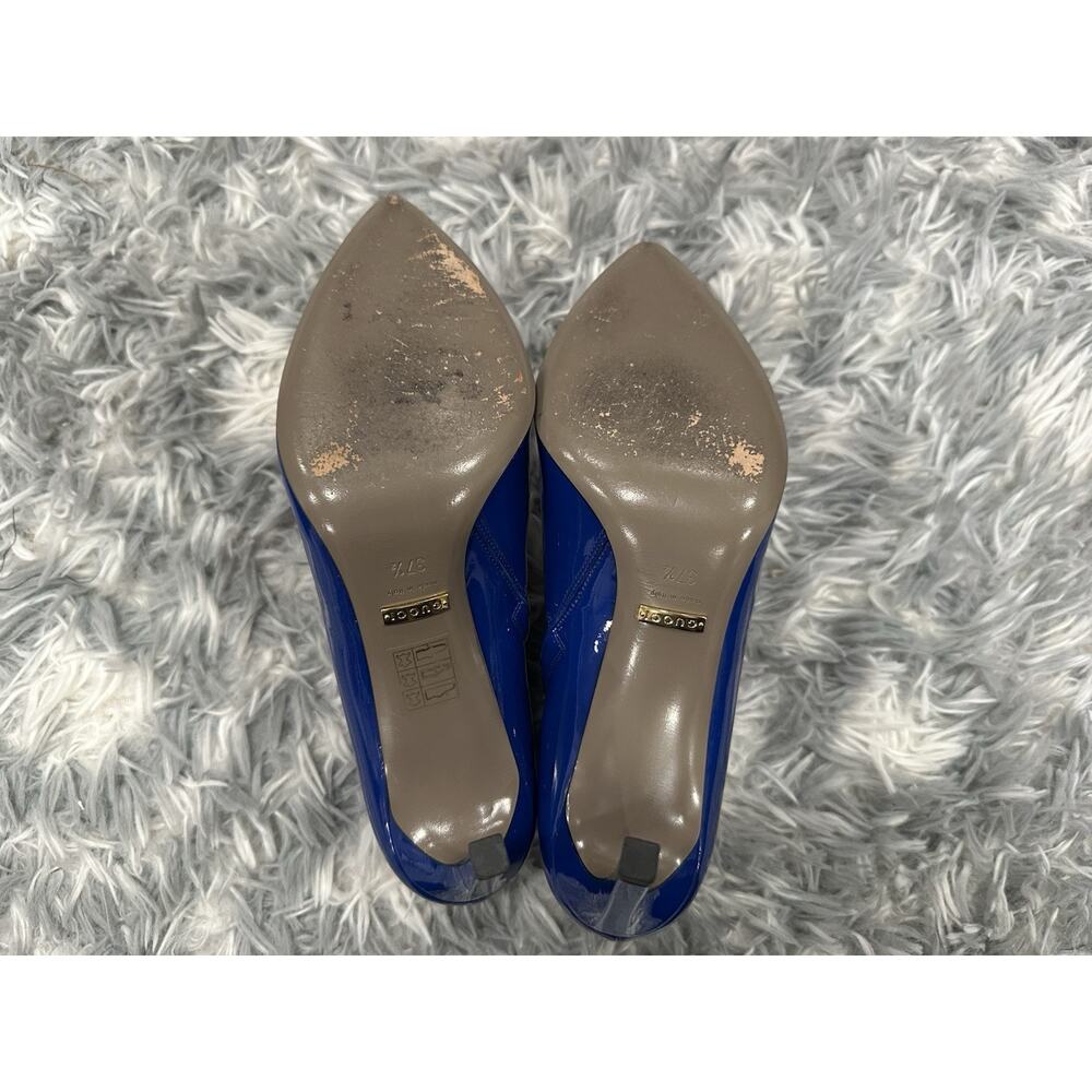 Gucci Blue Patent Leather Pointed Toe Booties 37.5 - Picture 6 of 11